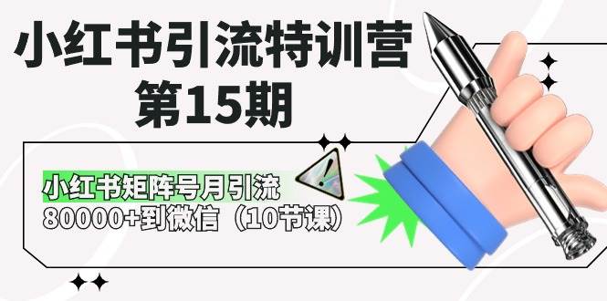 小红书引流特训营-第15期，小红书矩阵号月引流80000+到微信（10节课）-优优资源网
