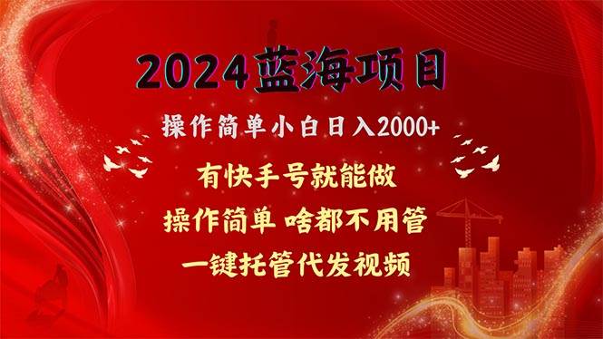 2024蓝海项目，网盘拉新，操作简单小白日入2000+，一键托管代发视频，...-优优资源网