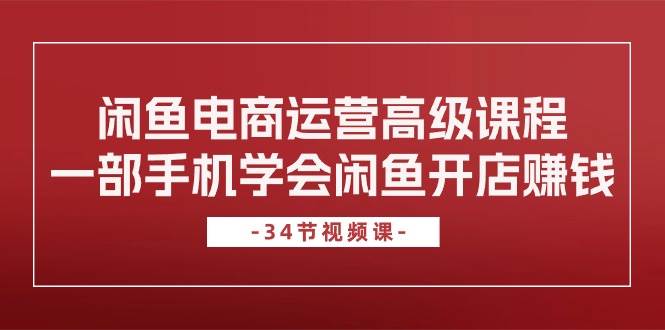 闲鱼电商运营高级课程，一部手机学会闲鱼开店赚钱（34节课）-优优资源网
