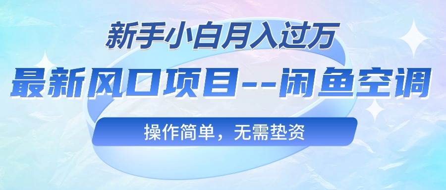 最新风口项目---闲鱼空调，新手小白月入过万，操作简单，无需垫资-优优资源网