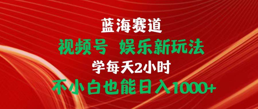 蓝海赛道视频号 娱乐新玩法每天2小时小白也能日入1000+-优优资源网