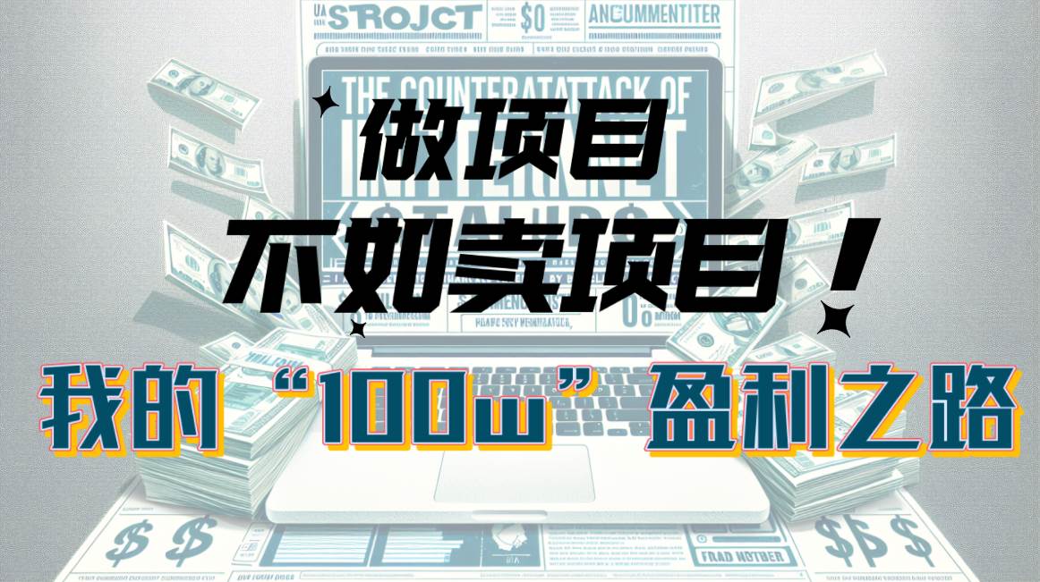 为什么做项目不如卖项目？我的100W+盈利之路-优优资源网