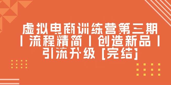虚拟电商训练营第三期丨流程精简丨创造新品丨引流升级 [完结]-优优资源网