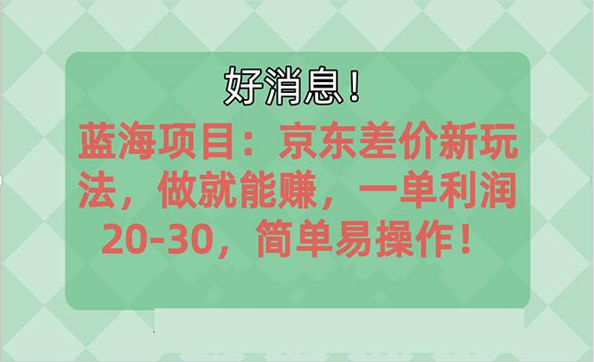 越早知道越能赚到钱的蓝海项目：京东大平台操作，一单利润20-30，简单...-优优资源网