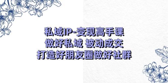 私域IP-变现高手课：做好私域 被动成交，打造好朋友圈做好社群（18节）-优优资源网