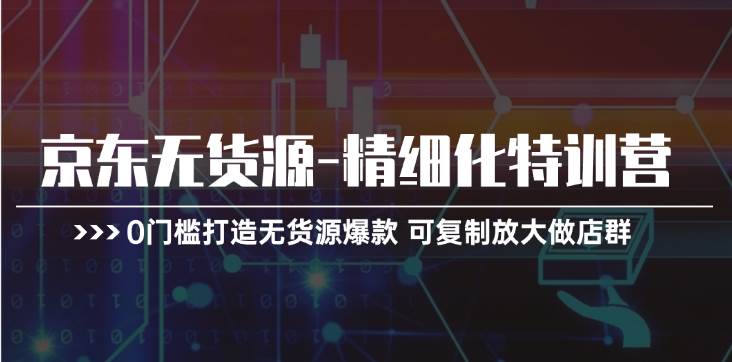 京东无货源-精细化特训营，0门槛打造无货源爆款 可复制放大做店群-优优资源网
