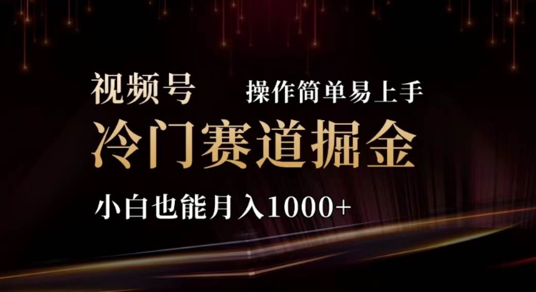 2024视频号冷门赛道掘金，操作简单轻松上手，小白也能月入1000+-优优资源网