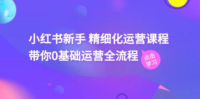 小红书新手 精细化运营课程，带你0基础运营全流程（41节视频课）-优优资源网