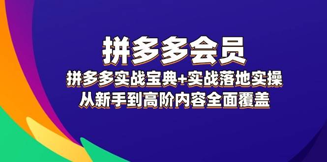 拼多多 会员，拼多多实战宝典+实战落地实操，从新手到高阶内容全面覆盖-优优资源网