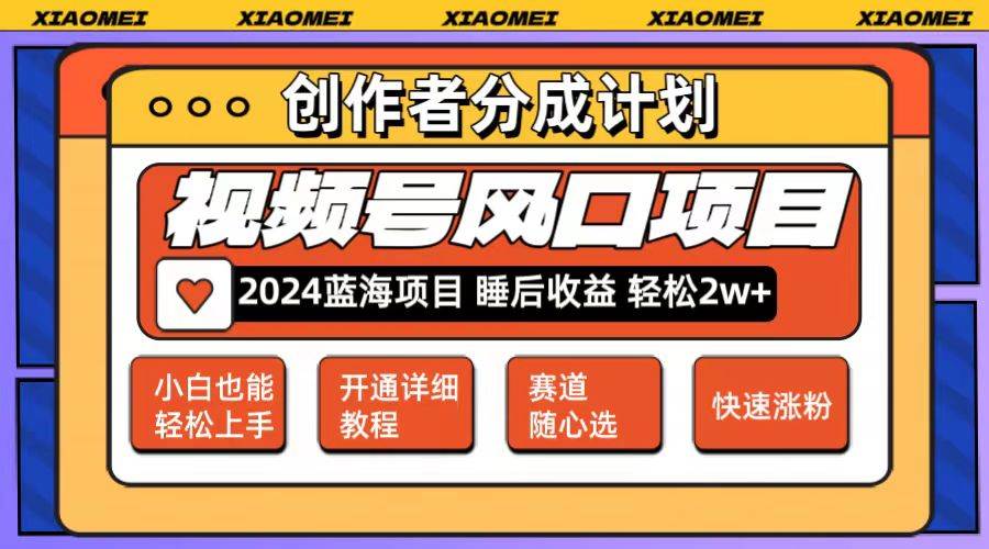 微信视频号大风口项目 轻松月入2w+ 多赛道选择，可矩阵，玩法简单轻松上手-优优资源网
