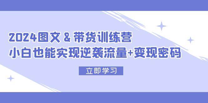 2024 图文+带货训练营，小白也能实现逆袭流量+变现密码-优优资源网