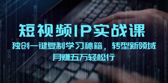 短视频 IP实战课，独创一键复制学习秘籍，转战新领域，月赚五万轻松行-优优资源网